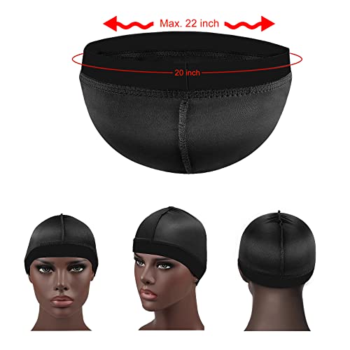 DURALA 4PCS Silky Stocking Wave Cap for Men