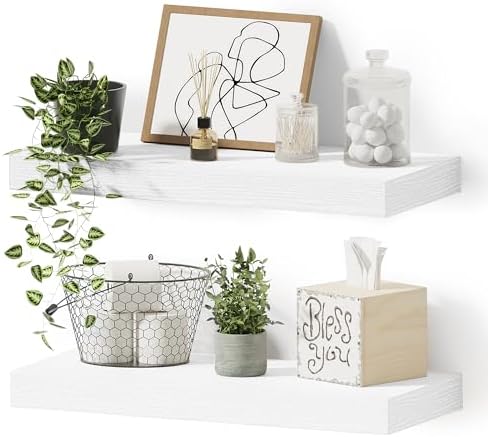 Vivelove 16 Inch Floating Shelves Set of 2 for Bathroom Wall 1