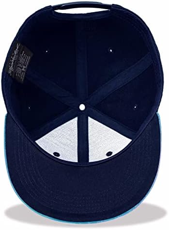 Snapback Hats for Men Skull Embroidery Adjustable Solid Flat Bill Hat
