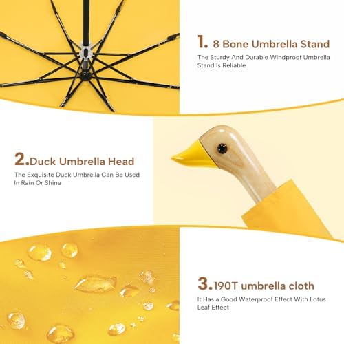 LEAGERA Cute Duck Head Folding Umbrella for Girls