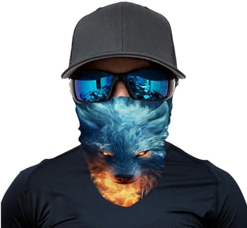 GLUDEAR Wolf 3D Print Balaclava Face Scarf for Men Women