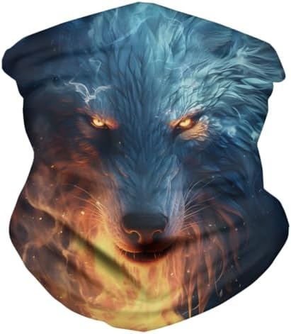 GLUDEAR Wolf 3D Print Balaclava Face Scarf for Men Women