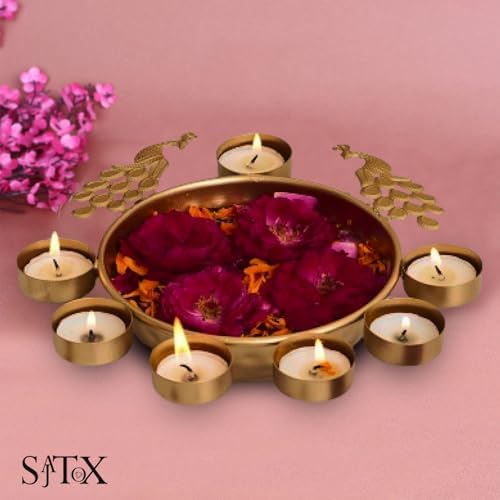 SAJTOX Decorative Peacock Urli Bowl 95 Inches