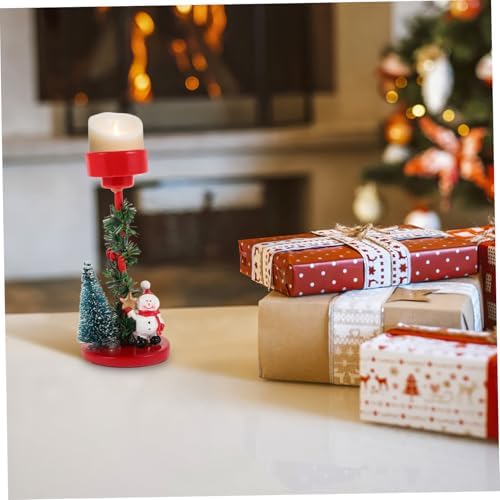 Gatuida Christmas Snowman Candle Holder Resin Statue 1