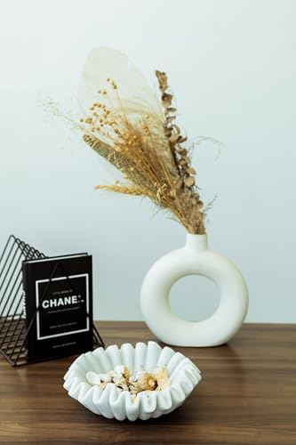 LE HOME DECOR Marble Fluted Bowl 6 Inches
