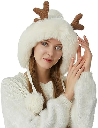 FCLEIH Plush Knit Hat for Winter Men Women Kids