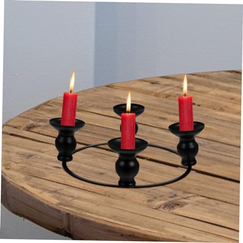 Iron Black Christmas Candle Holder Ring 1