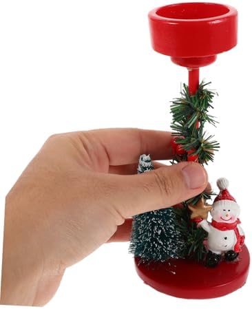 Christmas Candle Stand with Snowman Decor