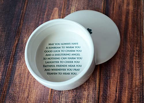 Personalized Round Keepsake Box with Irish Blessing