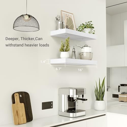 Vivelove 16 Inch Floating Shelves Set of 2 for Bathroom Wall 1