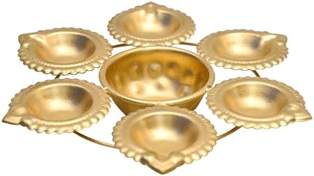 DIGGY ARTS Gold Diya Shape Urli Bowl 7 Inches