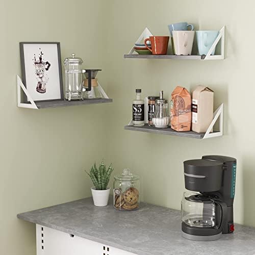 Wallniture Minori Gray Floating Shelves Set of 3 1