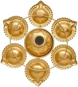 DIGGY ARTS Gold Diya Shape Urli Bowl 7 Inches