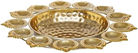 Sharvgun Diya Shape Flower Decorative Urli Bowl