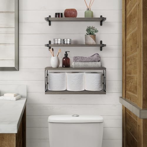 B4Life Floating Shelves Bathroom Rustic Storage