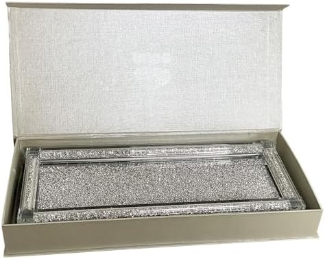 Strawberry Fairy Elegant Glass Tray with Crushed Diamond Design