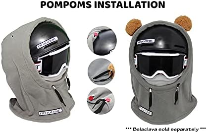 MDXONE 2 Soft Pompoms with Elastics Pair for Winter Balaclavas