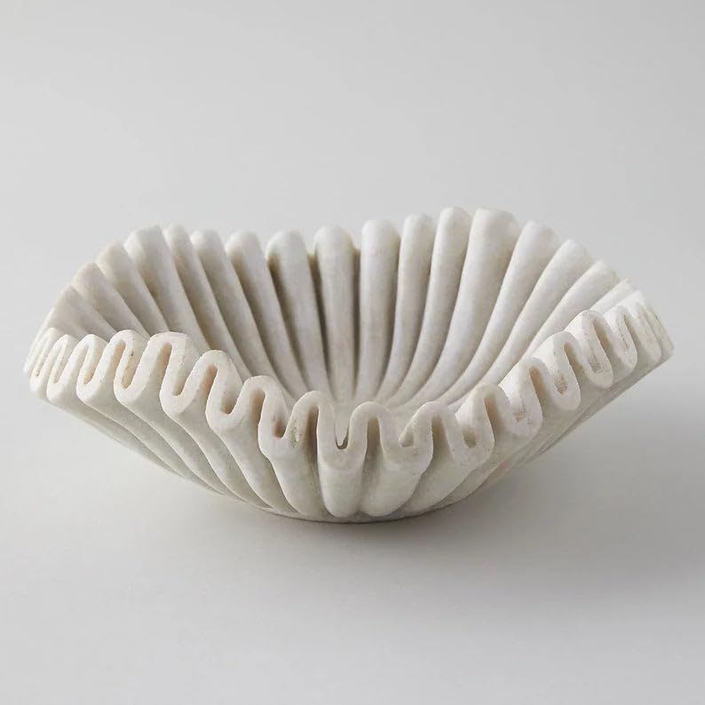 LE HOME DECOR Marble Ruffle Bowl 9 Inches