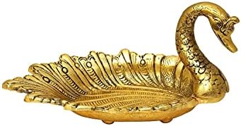 ECH Ethnic Choice Metal Swan Decorative Bowl Gold
