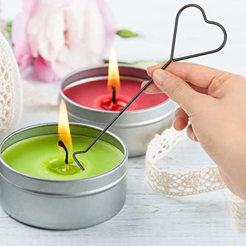 Hemoton 4pcs Heart Candle Wick Dippers