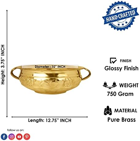 Craftsman 1225 Inch Embossed Brass Urli Decorative Bowl
