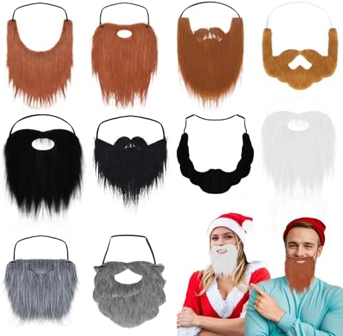10 Pcs Fake Beards Funny Realistic Beards for Men