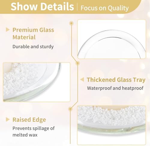 Nuptio Clear Glass Candle Holder 7 Inches Wedding Centerpiece Tray