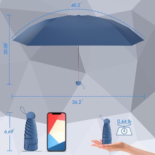 Windproof Mini Travel Folding Umbrella with UPF 50 Protection
