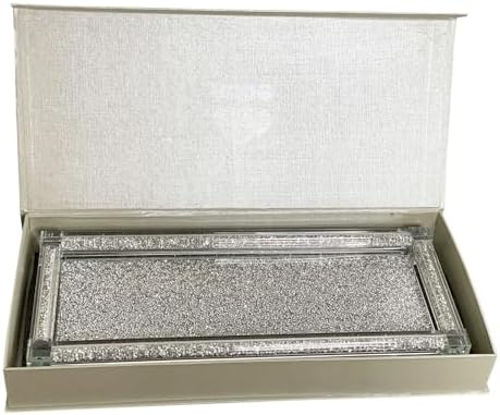 Strawberry Fairy Elegant Glass Tray with Crushed Diamond Design