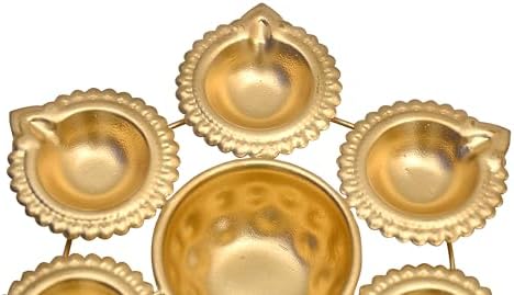 DIGGY ARTS Gold Diya Shape Urli Bowl 7 Inches