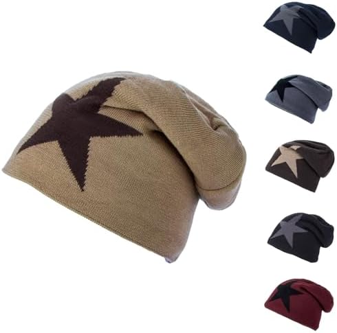 Cambkatl Mens Star Graphic Slouchy Beanie