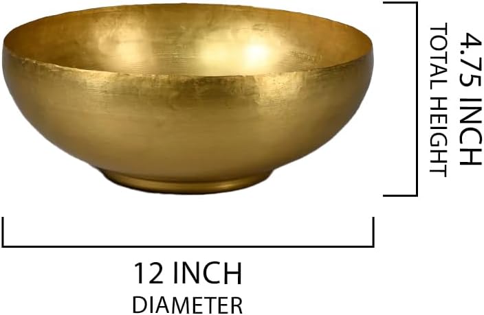 Serene Spaces Living Decorative Brass Bowl 12 Diameter