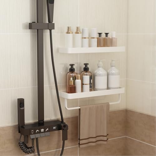 Danpoo 16-Inch Floating Bathroom Shelves with Towel Bar