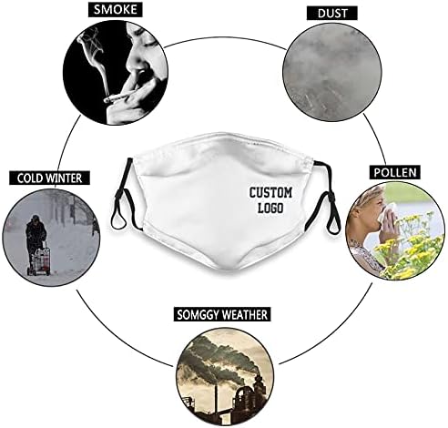 Custom Face Mask with Photo Text Logo Adjustable Reusable Cloth Cover