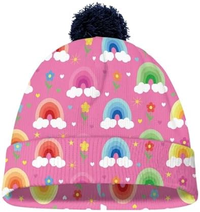 Pwnixequ Kids Pompom Beanie Hat for Winter