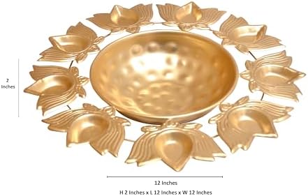 Handcrafted Brass Lotus Diya Urli 12 Inch Decorative Bowl