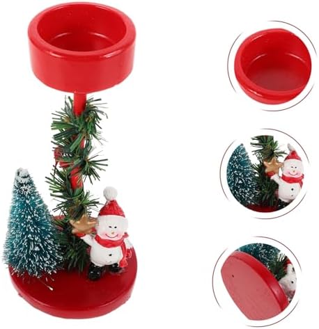 Gatuida Christmas Snowman Candle Holder Resin Statue 1