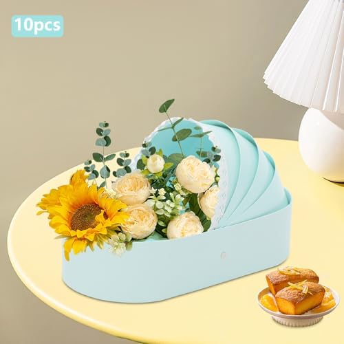 Liffshsy 10pcs Blue Cradle Flower Basket Gift Boxes