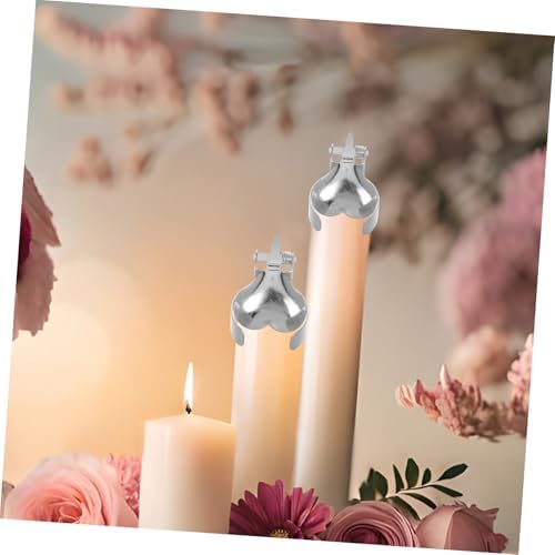 Yardenfun 2Pcs Heart Shaped Metal Candle Snuffer