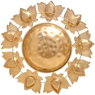 Handcrafted Brass Lotus Diya Urli 12 Inch Decorative Bowl