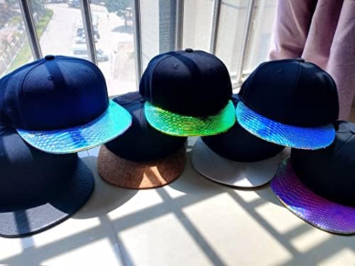 Snapback Hats for Men Skull Embroidery Adjustable Solid Flat Bill Hat