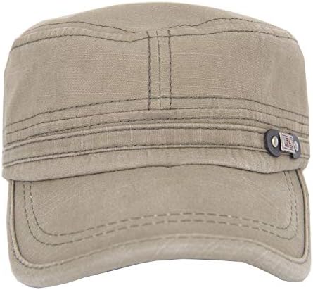 ChezAbbey Organic Cotton Flat Top Cadet Cap for Men Women