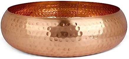 SATVIK Decorative Copper Urli with Hammered Design