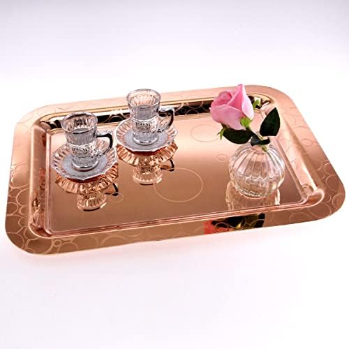 Pack of 3 20x143 Inch Gold Plated Mirror Serving Trays 1