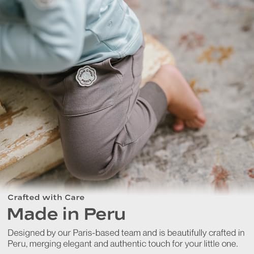 MON CHOU Organic Cotton Ribbed Joggers for Baby