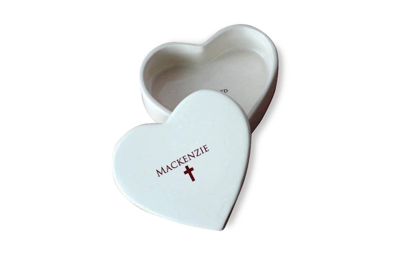 Personalized Baptism Keepsake Box with Heart Design