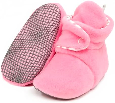 Ella Bonna Fleece Baby Booties with 3-Level Snaps