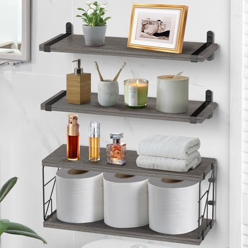 B4Life Floating Shelves Bathroom Rustic Storage