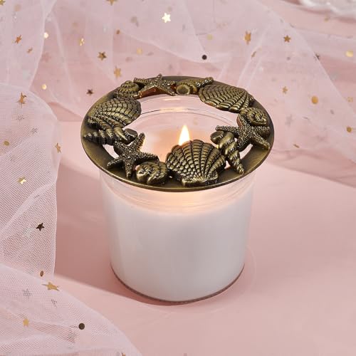 NICENEEDED Shell Starfish Candle Topper Gold