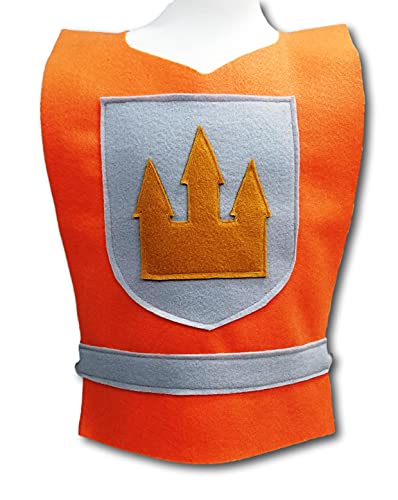 Medieval Knight Orange Costume Tunic for Kids and Adults